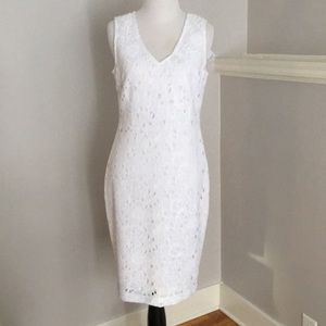 BANANA REPUBLIC WHITE CUT OUT FLORAL DRESS 4